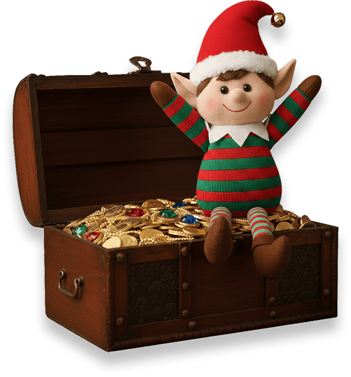 Elf with treasure chest