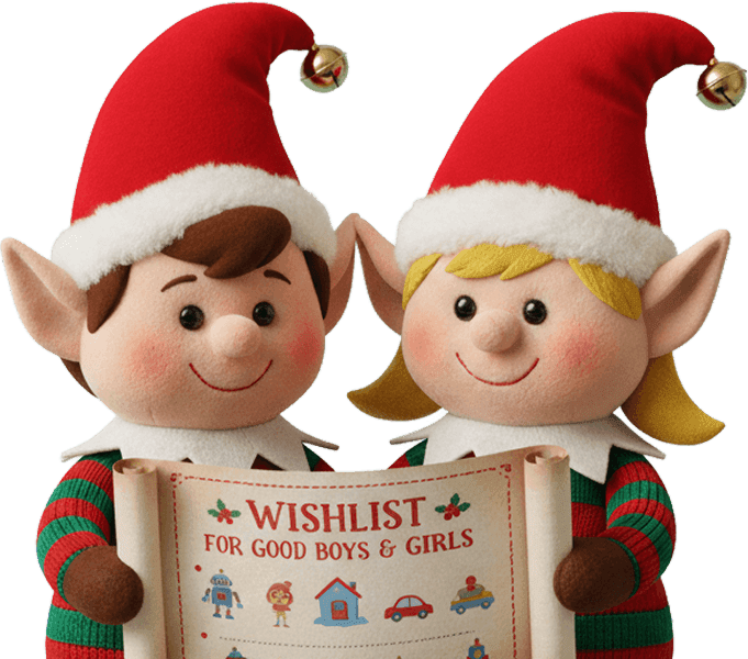 Santa's elves with wishlist